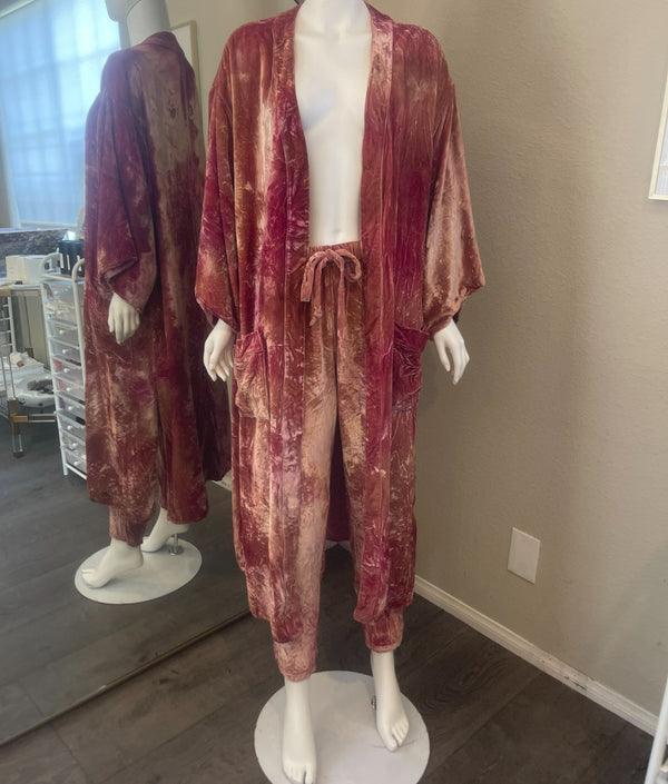 VELVET CEREMONY DUSTER - Crushed Rose Ember