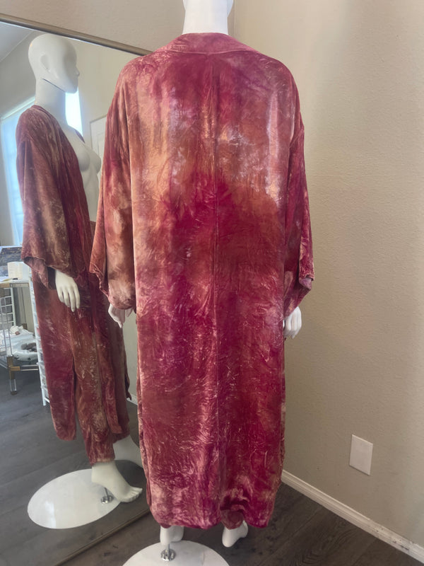 VELVET CEREMONY DUSTER - Crushed Rose Ember