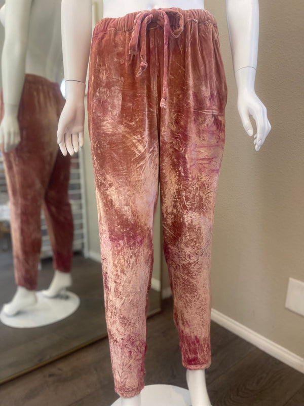 VELVET DHARMA PANT - Crushed Rose Ember