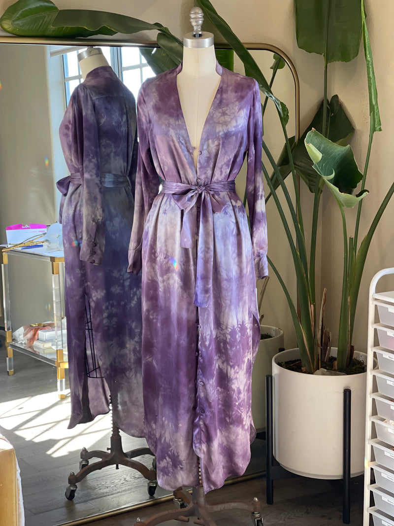 RHIANNON BUTTON DRESS - ROYAL PURPLE - S